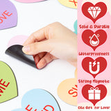 MALLMALL6 36Pcs Valentine's Day Fridge Magnets, Sweet Candy Heart Refrigerator Magnetic Sticker Decor with HUG ME XOXO for Valentines Wedding Cruise Party Supplies Home Kitchen Office Locker Mailbox