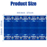 MALLMALL6 Prom 2024 Graduation Tablecloths - 3Pcs Table Cover for Graduates Congrats Grad Party Supplies Decors, Plastic Table Cloth Navy Blue Silver for Party Decorations, 108×54 inch