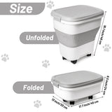 MALLMALL6 Dog Food Storage Container - Collapsible Pet Food Container with Spinner Wheels Scoop and Deodorant Box, Airtight Multifunctional 30L Storage Bin for Dog Cat Bird Animal Dry Meal Rice Flour