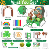 MALLMALL6 68Pcs St. Patrick's Day Decorations Leprechaun Trap Kit, Wood DIY Toys to Catch A Leprechaun Trap Festival Craft Decor for Kids School Classroom Irish Themed Activities Shamrock Party Gifts