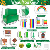 MALLMALL6 St. Patrick's Day Decorations Leprechaun Double Layers Trap Kit, Wood DIY Toys to Catch A Leprechaun Trap Craft Decor for Kids School Classroom Irish Themed Activities Shamrock Party Gifts