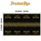 MALLMALL6 3 Pieces Prom 2023 Gold Party Tablecloths for Graduates Congrats Graduation Party Supplies Decorations Table cloth, Plastic Table Cover Black and Gold for Grad Party Decors, 86×51 inch