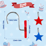 MALLMALL6 12Pcs Stars Shower Curtain Hooks, Metal Rustproof Stainless Curtain Rings Decorative Pendants with Red White Blue Stars for Bathroom Bedroom Living Room Decor Accessories