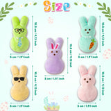 MALLMALL6 5Pcs Easter Bunny Catnip Toys Gift for Cat Lover, Colorful Rabbit with Carrot Pattern Catmint Interactive Toy for Indoor Cats, Soft Plush Pet Presents Supplies, Kitten Teething Chew Kick Set