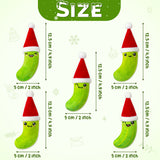 MALLMALL6 Catnip Toys for Cat - 5Pcs Christmas Pickle Catmint Interactive Cat Toy for Indoor Cats, Soft Plush with Santa Hat Cat Supplies, Kitten Teething Chew Toy Set, Pet Xmas Gifts for Cat Lover