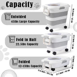 12-45 Lbs Dog Food Storage Container, Collapsible Pet Food Container with Spinner Wheels Scoop and Measuring Cup, Airtight Multifunctional Food Storage Bin for Dog Cat Bird Animal Dry Meal Rice