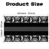 MALLMALL6 Prom 2024 Graduation Tablecloths - 3Pcs Table Cover for Graduates Congrats Grad Party Supplies Decors, Plastic Table Cloth Black and Silver for Party Decorations, 108×54 inch
