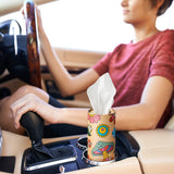 MALLMALL6 4 Pack Vintage Boho Car Tissue Holder with Facial Tissues Bulk, Tissue Tubes for Car, Mushroom Tissues Cylinder Travel Tissues Boxes for Car Cup Holder Round Container Bathroom Living Room