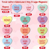 MALLMALL6 36Pcs Valentine's Day Fridge Magnets, Sweet Candy Heart Refrigerator Magnetic Sticker Decor with HUG ME XOXO for Valentines Wedding Cruise Party Supplies Home Kitchen Office Locker Mailbox