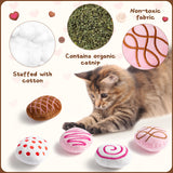MALLMALL6 Catnip Toys for Cat - 5Pcs Chocolate Truffles Catmint Interactive Teething Chew Kick Cat Toy for Indoor Kitten, Soft Plush Candy Pet Supplies, Pet Birthday Gifts for Kitten Lover