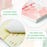MALLMALL6 3Pcs Thank You Receipt Book Set for Small Businesses, Carbonless Books in 2 Part Duplicate Invoices Sales Orders Purchase Orders Watercolor Cover White Yellow 50 Sets 100 Sheets Per Book