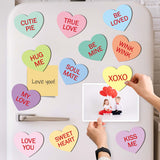 MALLMALL6 36Pcs Valentine's Day Fridge Magnets, Sweet Candy Heart Refrigerator Magnetic Sticker Decor with HUG ME XOXO for Valentines Wedding Cruise Party Supplies Home Kitchen Office Locker Mailbox