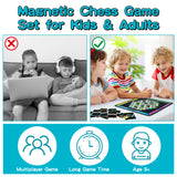 MALLMALL6 Magnetic Chess Game - 40Pcs Magnet Stones Foldable Rubber Chessboard with 12 Fun Bonus Cards Puzzle Strategy Family Travel Party Tabletop Games for Adults Kids