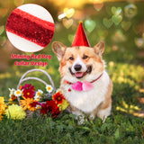 MALLMALL6 Valentines Wool Felted Heart Small Dog Collar, Adjustable Soft Bling Red Quick Release Snap Buckle Puppy Kitten Collars with Bell, Cute Loving Heart Pet Supplies for Dogs Cats Rose Pink