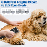 MALLMALL6 4 in 1 Dog Cat Power Motor Grooming Kit, 2 Speed Rechargeable Pet Hair Clippers with Guards, Low Noise Cordless Electric Paw Trimmer Nail Grinder Multifunctional Shaver for Dogs Cats Black