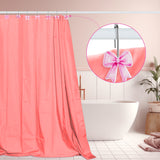 MALLMALL6 12Pcs Pink Bow Knot Shower Curtain Hooks Decorative Coquette Bowknot Metal Rustproof Pendants Bathroom Bedroom Baby Living Room Nursery Art Decor Accessories Stainless Curtains Rings