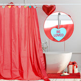 MALLMALL6 12Pcs Valentine's Day Heart Conversation Shower Curtain Hooks Metal Rustproof Love Heart Decorative Pendants with XOXO BE MINE Bathroom Bedroom Room Decor Accessories Stainless Curtain Rings