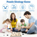 MALLMALL6 Magnetic Chess Game with 40Pcs Magnet Stones Puzzle Strategy Family Games for Kids & Adults, 2-in-1 Magnetic Chess Flying Checker Wooden Board Playset, Table Top Play for Travel Party
