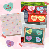 MALLMALL6 36Pcs Valentine's Day Fridge Magnets, Sweet Candy Heart Refrigerator Magnetic Sticker Decor with HUG ME XOXO for Valentines Wedding Cruise Party Supplies Home Kitchen Office Locker Mailbox