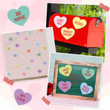 MALLMALL6 36Pcs Valentine's Day Fridge Magnets, Sweet Candy Heart Refrigerator Magnetic Sticker Decor with HUG ME XOXO for Valentines Wedding Cruise Party Supplies Home Kitchen Office Locker Mailbox