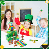 MALLMALL6 St. Patrick's Day Decorations Leprechaun Double Layers Trap Kit, Wood DIY Toys to Catch A Leprechaun Trap Craft Decor for Kids School Classroom Irish Themed Activities Shamrock Party Gifts