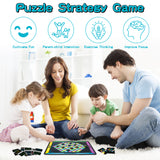 MALLMALL6 Magnetic Chess Game - 40Pcs Magnet Stones Foldable Rubber Chessboard with 12 Fun Bonus Cards Puzzle Strategy Family Travel Party Tabletop Games for Adults Kids