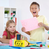 MALLMALL6 Teacher Appreciation Gifts Pencil Holder Pencil Shape Pen Holder for Teacher , Wooden Desktop Organizer Gifts with "TEACH Love INSPIRE" for Women Men School Office Classroom