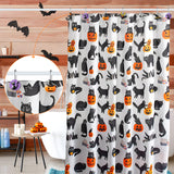 MALLMALL6 12Pcs Halloween Shower Curtain Hooks Hangers Horror Gothic Decorative Metal Rustproof Bathroom Pendants Decor Accessories with Pumpkins Bats Ghost Black Cat Witch Hat Shoes Curtains Rings