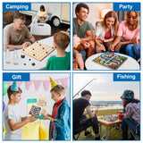 MALLMALL6 Magnetic Chess Game with 40Pcs Magnet Stones Puzzle Strategy Family Games for Kids & Adults, 2-in-1 Magnetic Chess Flying Checker Wooden Board Playset, Table Top Play for Travel Party