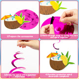 MALLMALL6 30Pcs Hawaii Graduation Party Swirl Decorations Hanging GRAD Swirl with Palm Leaves Pineapples Caps Flamingos, Ceiling Foil Streamers for Graduates Party Decor Supplies Accessories
