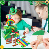 MALLMALL6 St. Patrick's Day Decorations Leprechaun Double Layers Trap Kit, Wood DIY Toys to Catch A Leprechaun Trap Craft Decor for Kids School Classroom Irish Themed Activities Shamrock Party Gifts