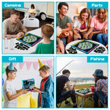 MALLMALL6 Magnetic Chess Game - 40Pcs Magnet Stones Foldable Rubber Chessboard with 12 Fun Bonus Cards Puzzle Strategy Family Travel Party Tabletop Games for Adults Kids