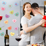 MALLMALL6 36Pcs Valentine's Day Fridge Magnets, Sweet Candy Heart Refrigerator Magnetic Sticker Decor with HUG ME XOXO for Valentines Wedding Cruise Party Supplies Home Kitchen Office Locker Mailbox