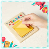 MALLMALL6 Teacher Appreciation Wooden Sticky Note Holder Gifts Desk Rectangular Notes Organizer Christmas End of Year Thank You Gift for Teacher School Classroom Supplies