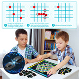 MALLMALL6 Magnetic Chess Game - 40Pcs Magnet Stones Foldable Rubber Chessboard with 12 Fun Bonus Cards Puzzle Strategy Family Travel Party Tabletop Games for Adults Kids