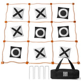 MALLMALL6 Giant Tic Tac Toe Game Spring Outdoor, 4Ft X 4Ft No Assembly Wooden Toss Indoor Game with 10 Widen Weighted Bean Bag, Large Yard Backyard Lawn Carnival Camping Toss Across for Family Adults