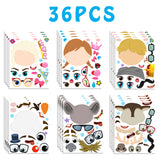 MALLMALL6 36Pcs Frozen Make a Face Stickers Princess Party Favors Games Frozen Themed Birthday Party Supplies Princess Sticker Snow Queen Party Decorations Elsa Anna Dress Up DIY Crafts for Kids