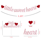 MALLMALL6 Little Sweetheart Banner Cake Topper Set for Valentine's Day Baby Shower Party Favors Pre-assembled Glittery Sign Pregnancy Celebration New Born Party Cake Decorations Supplies for Boy Girl
