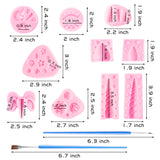 MALLMALL6 12Pcs Unicorn Silicone Fondant Mold set with Brush 3D Mini Unicorn Horn Eyelashes Flower and Rainbow Chocolate Candy Mould Baking Tools for DIY Cake Decoration for Baby Shower Birthday Party