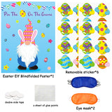 MALLMALL6 Pin The Easter Egg On The Gnome Easter Party Game Favors Supplies for Kids Easter Egg Hunt Spring Holiday Classroom Activities Pin Poster with 24Pcs Removable Stickers for Boys Girls Home