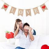 MALLMALL6 LOVE Burlap Banner Valentine's Day Banner with 2Pcs Felt Heart Garland No DIY Valentines Decorations Wedding Anniversary Engagement Bridal Baby Shower Party Favors for Home Room Fireplace