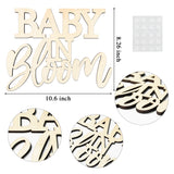 MALLMALL6 Baby In Bloom Wooden Sign for Baby Shower Door Hanging Decoration and Boy or Girl Gender Reveal Party Supplies, Hand Held Photo Props Wood Ornament for Birthday