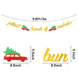 MALLMALL6 Jolliest Bunch of Assholes Banner Christmas Holiday Party Favors Supplies Golden Glittery Sign Photo Props Pre-Strung Hanging Kit Xmas Eve Decorations for Fireplace Home Wall Outdoor