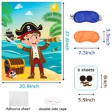 MALLMALL6 Pirate Stickers Party Games for Kids Pin The Eye Patch and Mustache On The Pirates Poster Birthday Party Favors Pin Game Include Blindfold Sticker Caribbean Pirate Party Supplies Decoration