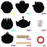 MALLMALL6 60Pcs Toy 4th Scratch Cards DIY Scratch Paper Craft Kit for Kids Toy 4 Birthday Party Supplies Decorations Woody Bo Peep Fork Party Favors Games School Classroom Supplies for Boy Girls