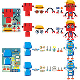 MALLMALL6 36Pcs Robot Make a Face Stickers DIY Art Crafts Kit Party Favors Games Robots Themed Birthday Party Supplies Decorations Dress Up Sticker Classroom Prizes for Kids Boys Girls