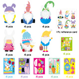 MALLMALL6 24Packs Easter Craft Kits for Kids Make You Own Gnome Cards 6 Kinds Face Sticker Easter Spring Party Decorations Favors Classroom DIY Decals Art Ornaments Gift for Kids Window Scrapbook Visit the MALLMALL6 Store