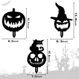 MALLMALL6 3Pcs Halloween Silhouette Yard Stake Pumpkin Face Waterproof Acrylic Stakes Witch Hat Black Cat Scary Party Supplies Trick or Treat Lawn Floor Stakes for Outdoor Garden Farmhouse Decorations