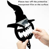 MALLMALL6 3Pcs Halloween Silhouette Yard Stake Pumpkin Face Waterproof Acrylic Stakes Witch Hat Black Cat Scary Party Supplies Trick or Treat Lawn Floor Stakes for Outdoor Garden Farmhouse Decorations