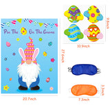 MALLMALL6 Pin The Easter Egg On The Gnome Easter Party Game Favors Supplies for Kids Easter Egg Hunt Spring Holiday Classroom Activities Pin Poster with 24Pcs Removable Stickers for Boys Girls Home